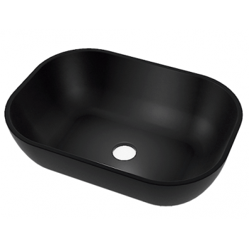 lavabo oval negro mate