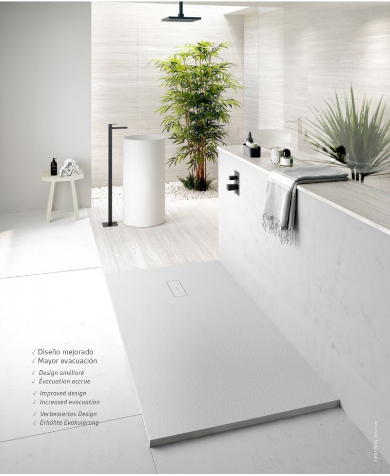 Plato de ducha abs blanco 160x70 para kit recambio bañera altura 4 cm