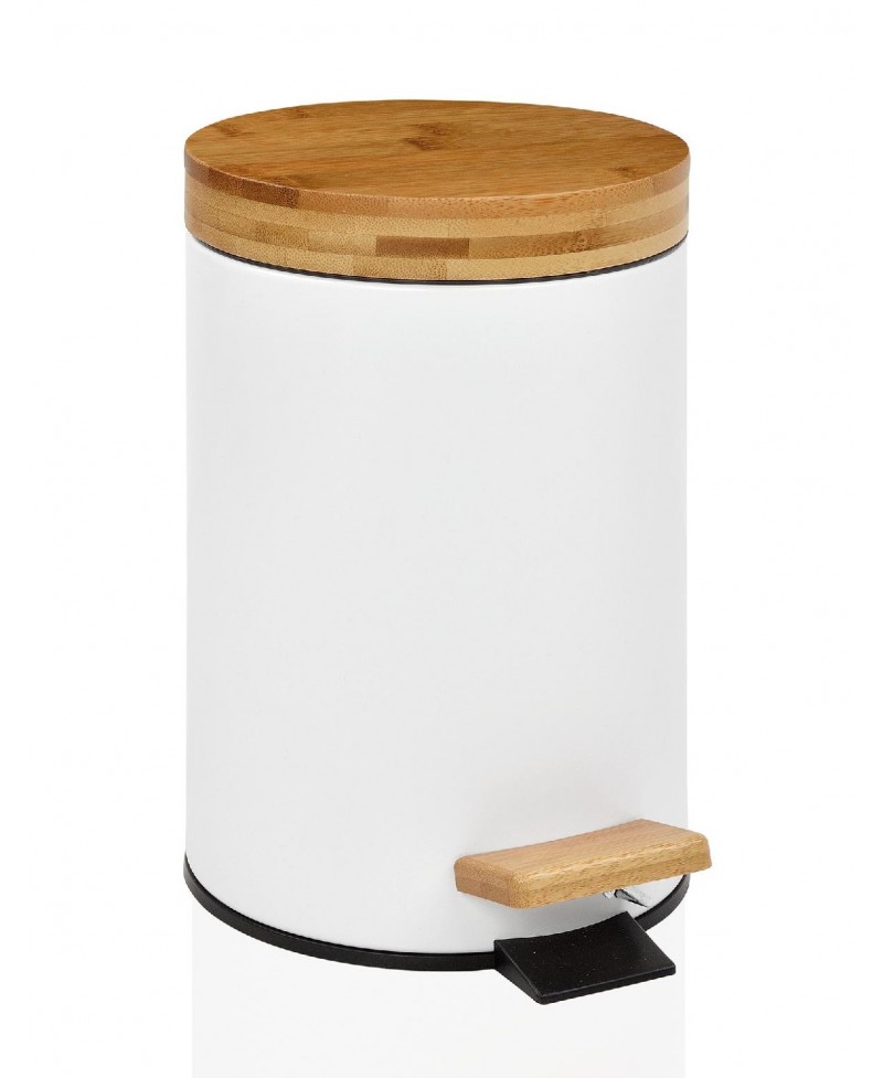 Papelera cilindrica de madera con cubeta interior - CUBIS