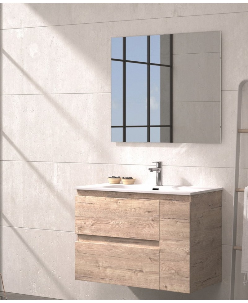 Mueble de baño de pie de suelo 2 cajones con lavabo integrado Modelo Scala