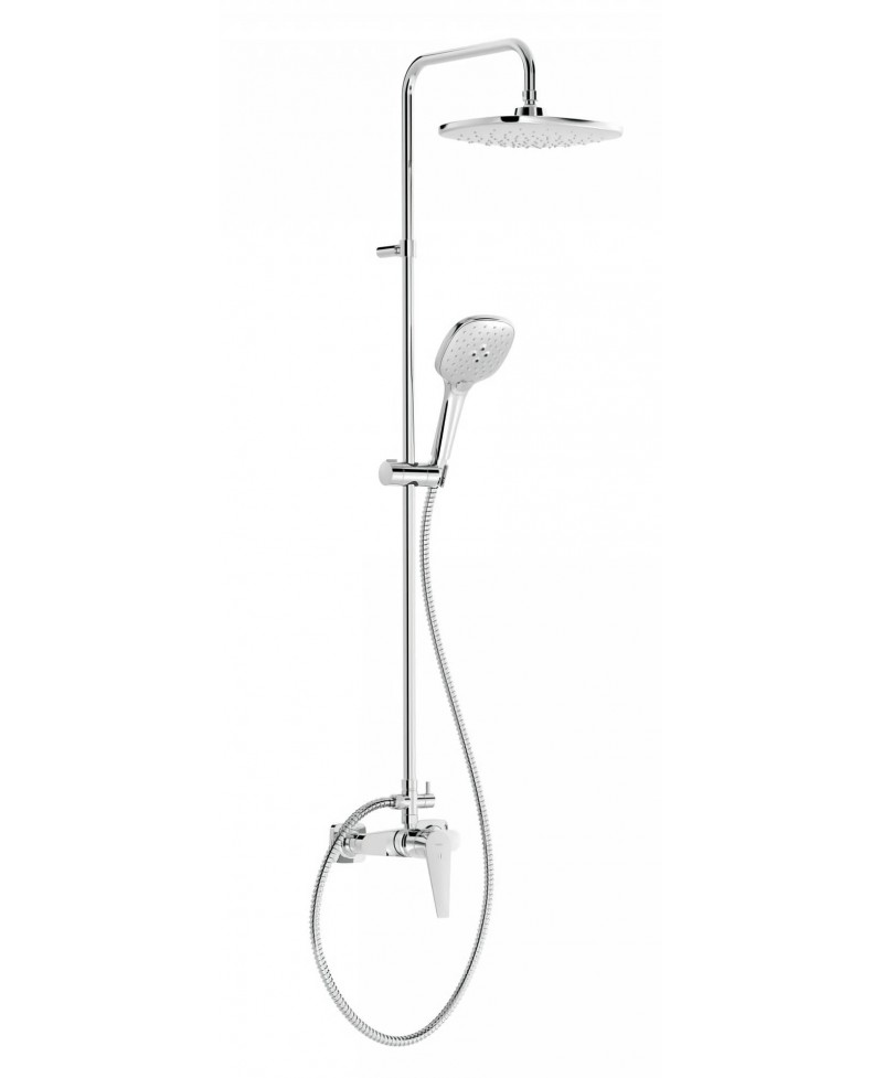 Barra de ducha extensible con soporte para mango de ducha y acabado cromado  - IMEX (115-165 cm)